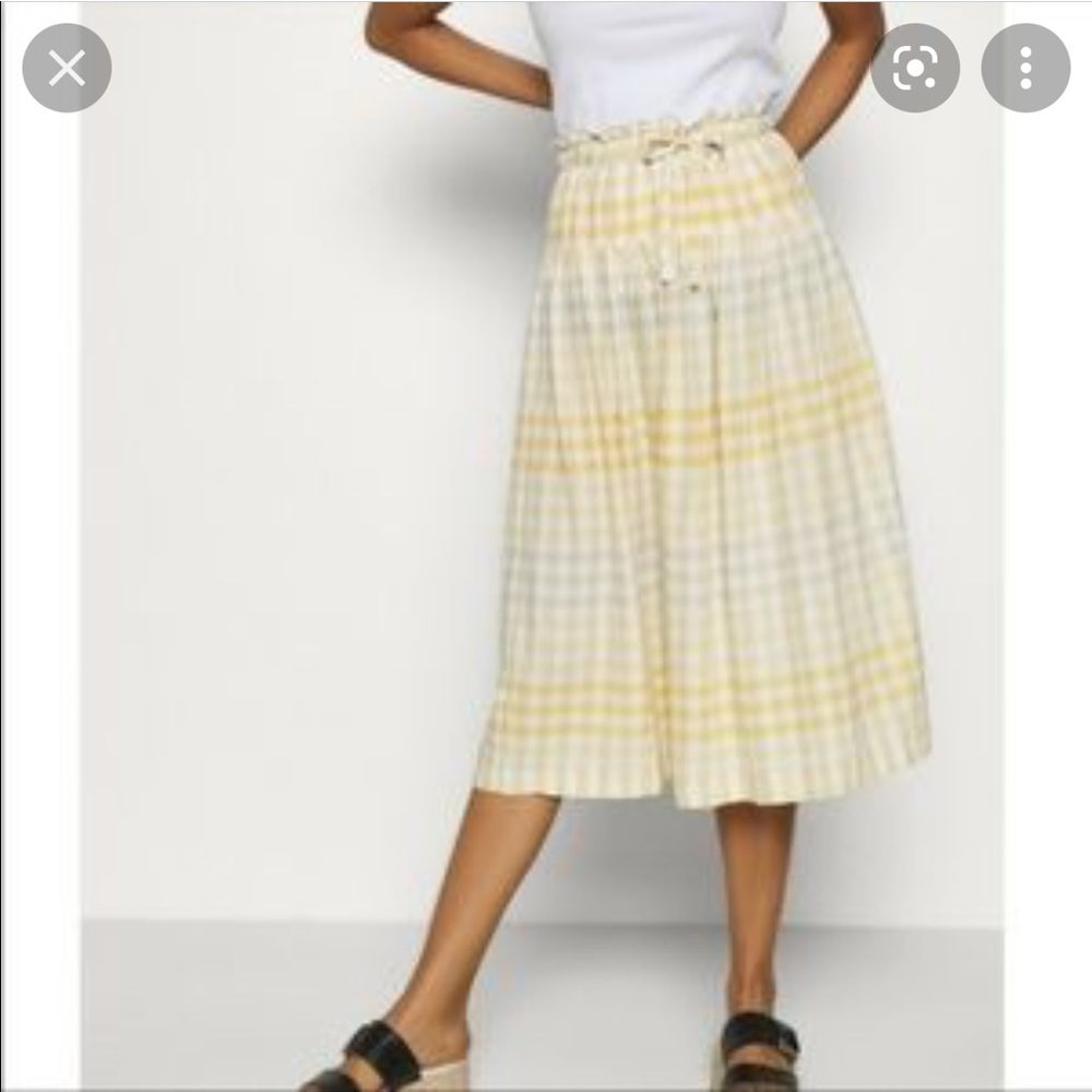 Madwell yellow plad NWT skirt